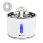 Ultra-Quiet Pet Water Fountain (<30Db) | 2.4L Cat Water Dispenser with Triple Filtration & LED Indicator