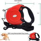 Retractable Dog Leash 26Ft 360° Tangle-Free Walking Pet Leashes with Non-Slip Handle for Small Medium Large Dogs,Up to 110 Lbs Red