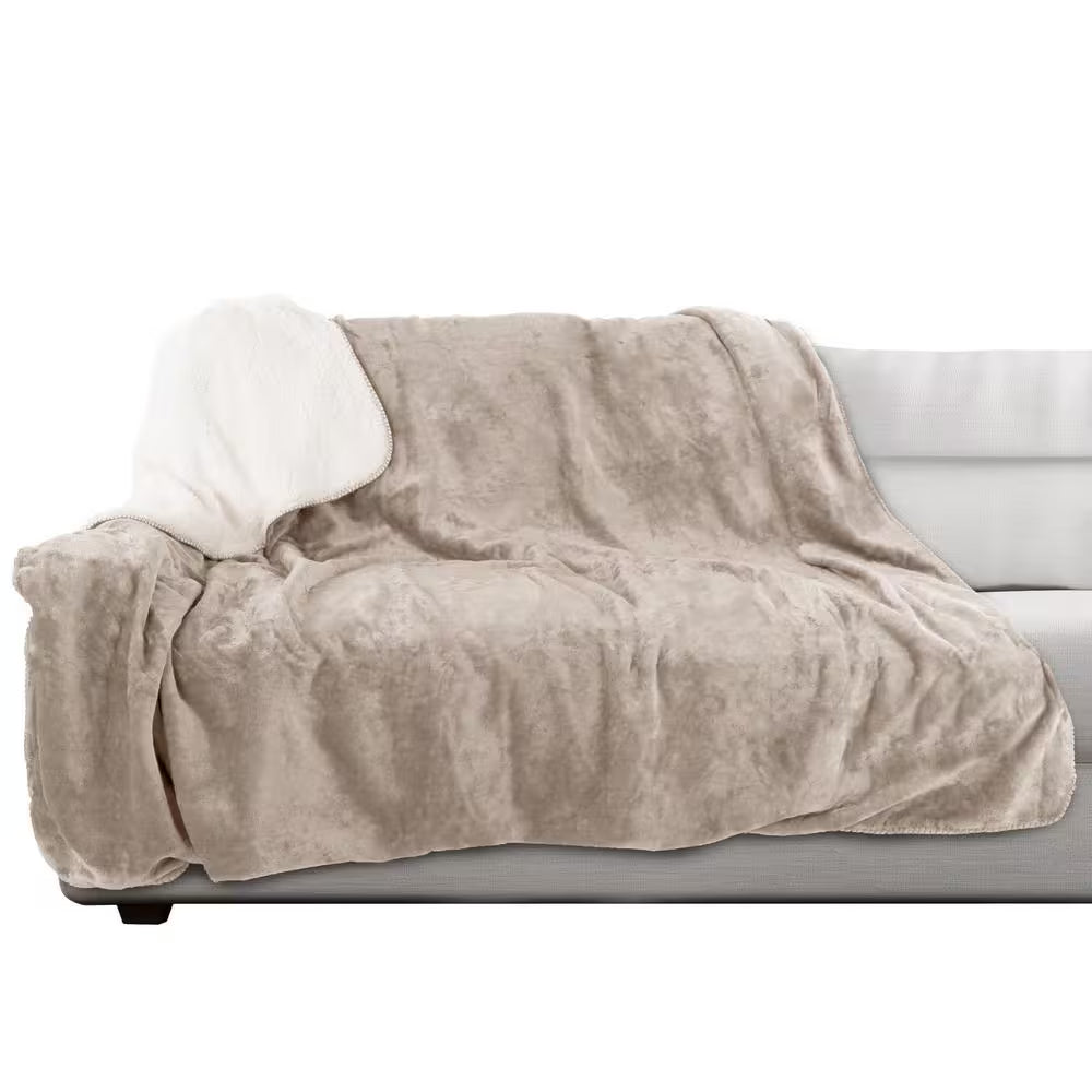 60 In. X 70 In. Tan Machine Washable Waterproof Pet Blanket