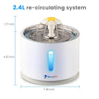 Ultra-Quiet Pet Water Fountain (<30Db) | 2.4L Cat Water Dispenser with Triple Filtration & LED Indicator