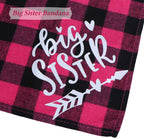 Big Sister Plaid Dog Bandana, Pregnancy Announcement Plaid Dog Bandana, Gender Reveal Photo Prop, Pet Scarf Accessories, Pet Scarves for Dogs (Pink)