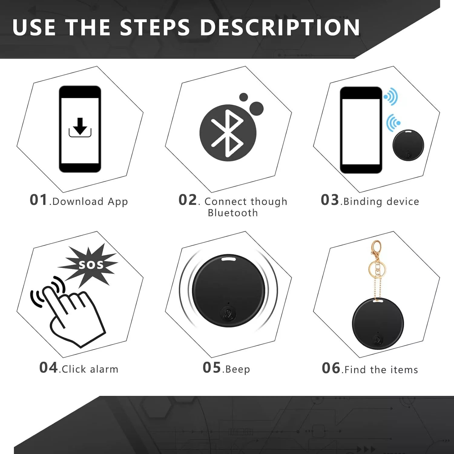 Bluetooth Mini GPS Tracking Air Key Tag Child Pet Finder Location Device LOT