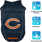 NFL Chicago Bears Puffer Vest for Dogs & Cats, Size Medium. Warm, Cozy, and Waterproof Dog Coat, for Small and Large Dogs/Cats. Best NFL Licensed PET Warming Sports Jacket