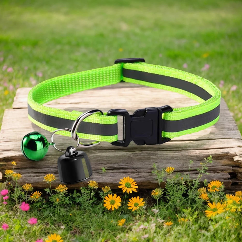 Lightweight Cat Collar with Reflective Pattern Waterproof GPS Tracker GPS Finder for Cats & Small Pets