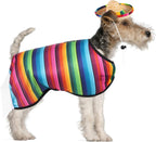 Dog Sombrero Hat Pet Serape Poncho Costume Funny Dog Multicolor Adjustable Mexican Straw Hat Chihuahua Clothes(Medium)