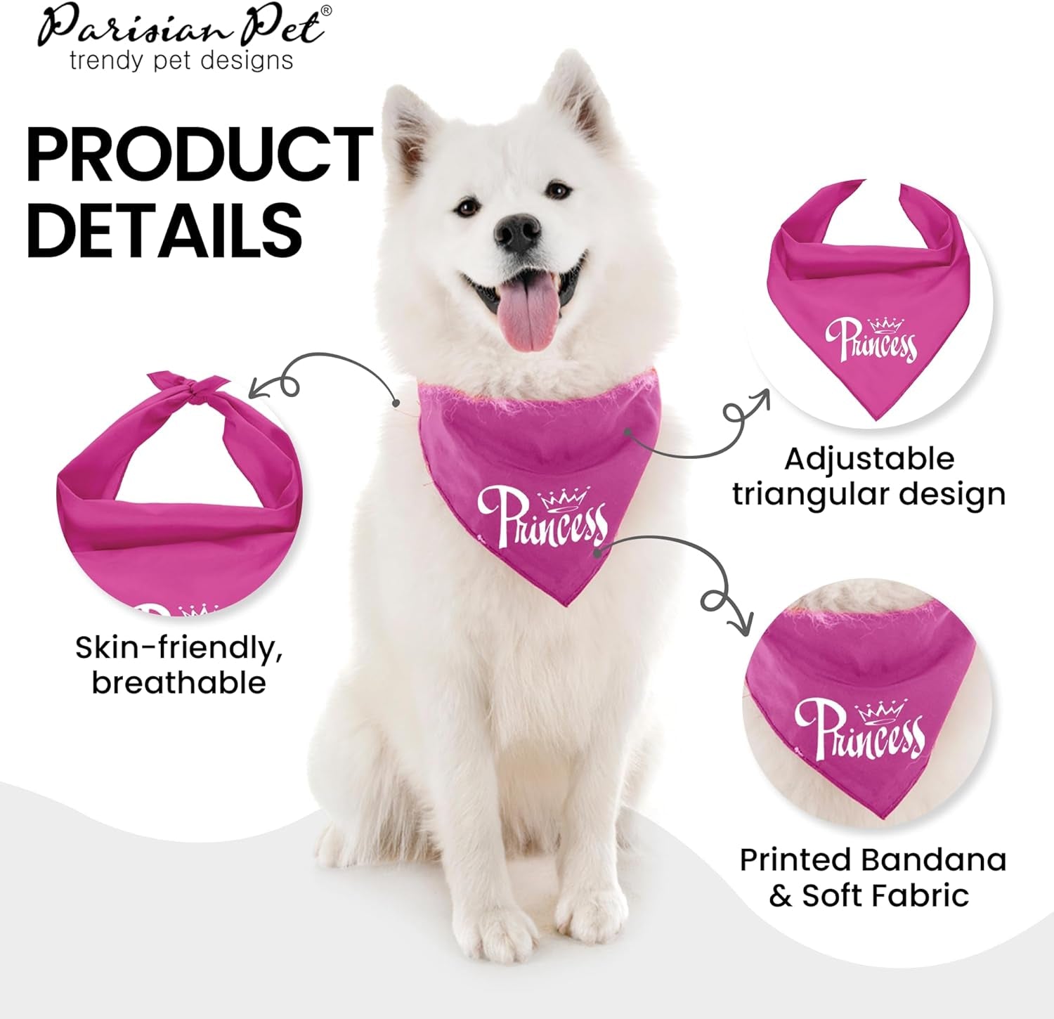 Princess Dog Bandana, Medium