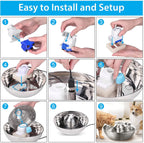 360°Automatic Cat Water Dispenser , 67Oz/2L Silent Pet Drinking Fountain with 5 Filter for Dogs, Cats, Small Animals