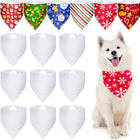 6 Pieces Sublimation Dog Bandana Heat Transfer Dog Bandana Christmas Santa Snowflakes Triangle Scarf Polyester Pet Bandana DIY Christmas Costume for Dogs Puppy