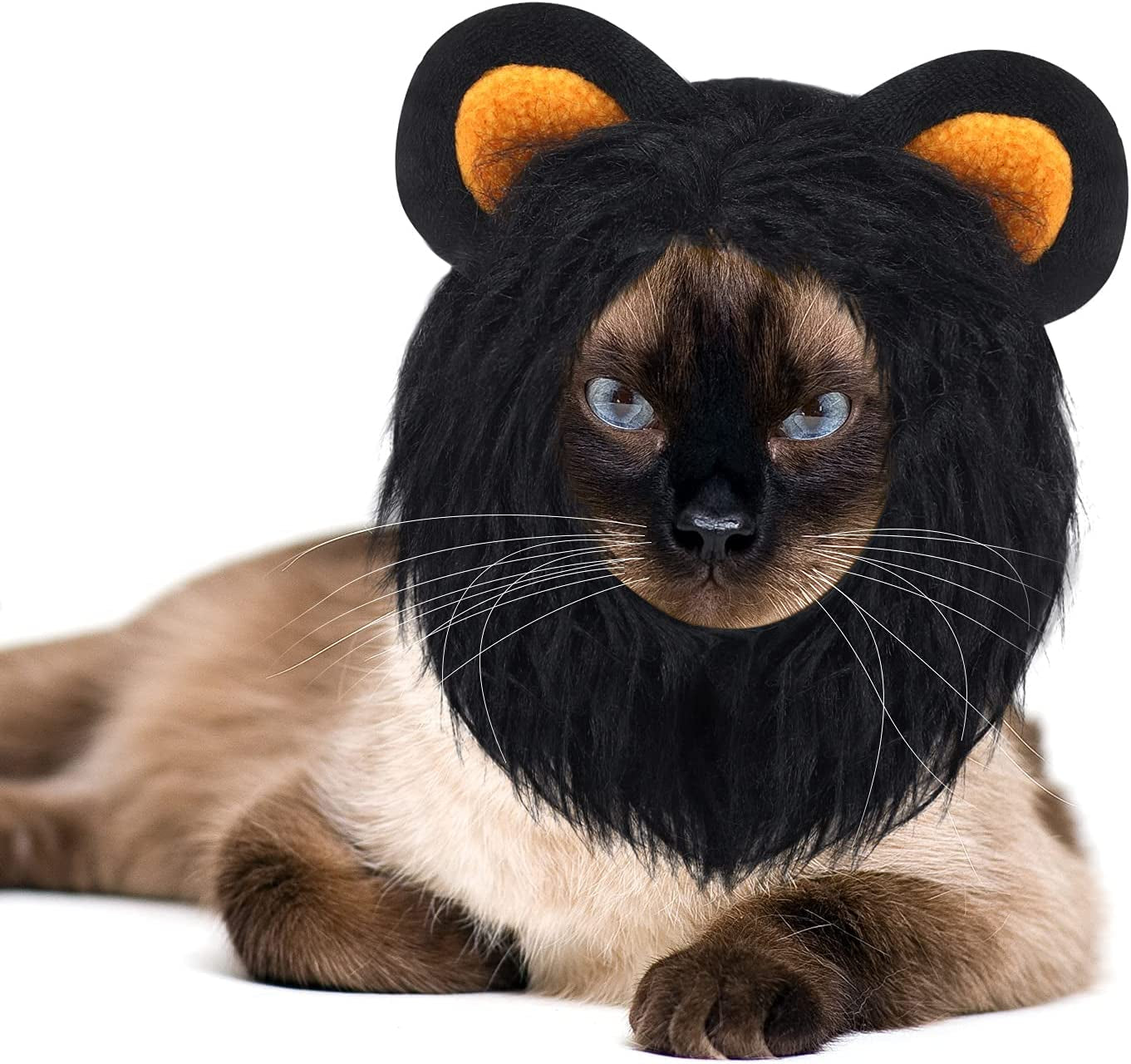 5 Pieces Cat Hat Dog Costume Cute Bunny Rabbit Hat with Ears Headwear Lion Mane Cap Valentine New Years Day Party Accessory for Kitten Puppy Dress up Adjustable Birthday Party