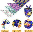 8 Pieces Summer Pet Bandanas Triangle Dog Bandana Hawaiian Dog Scarf Triangle Bibs Adjustable Rainforest Fruit Flamingo Style for Small Large Pet(L)