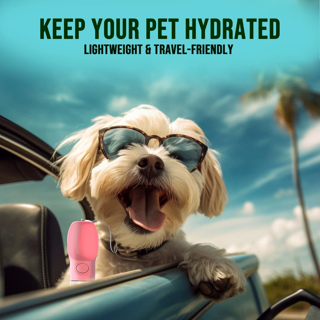 2 Pack Dog Water Bottles, 12Oz Leak Proof Portable Pet Water Dispenser for Outdoor Walking, Hiking, Travel (Blue & Pink)