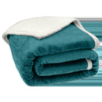 Sherpa Throw Blanket for Couch Sofa - Fuzzy Soft Cozy Blanket for Bed, Fleece Thick Warm Blanket for Winter, Dark Green Fall Winter Twin Blanket, 71X80 Inches