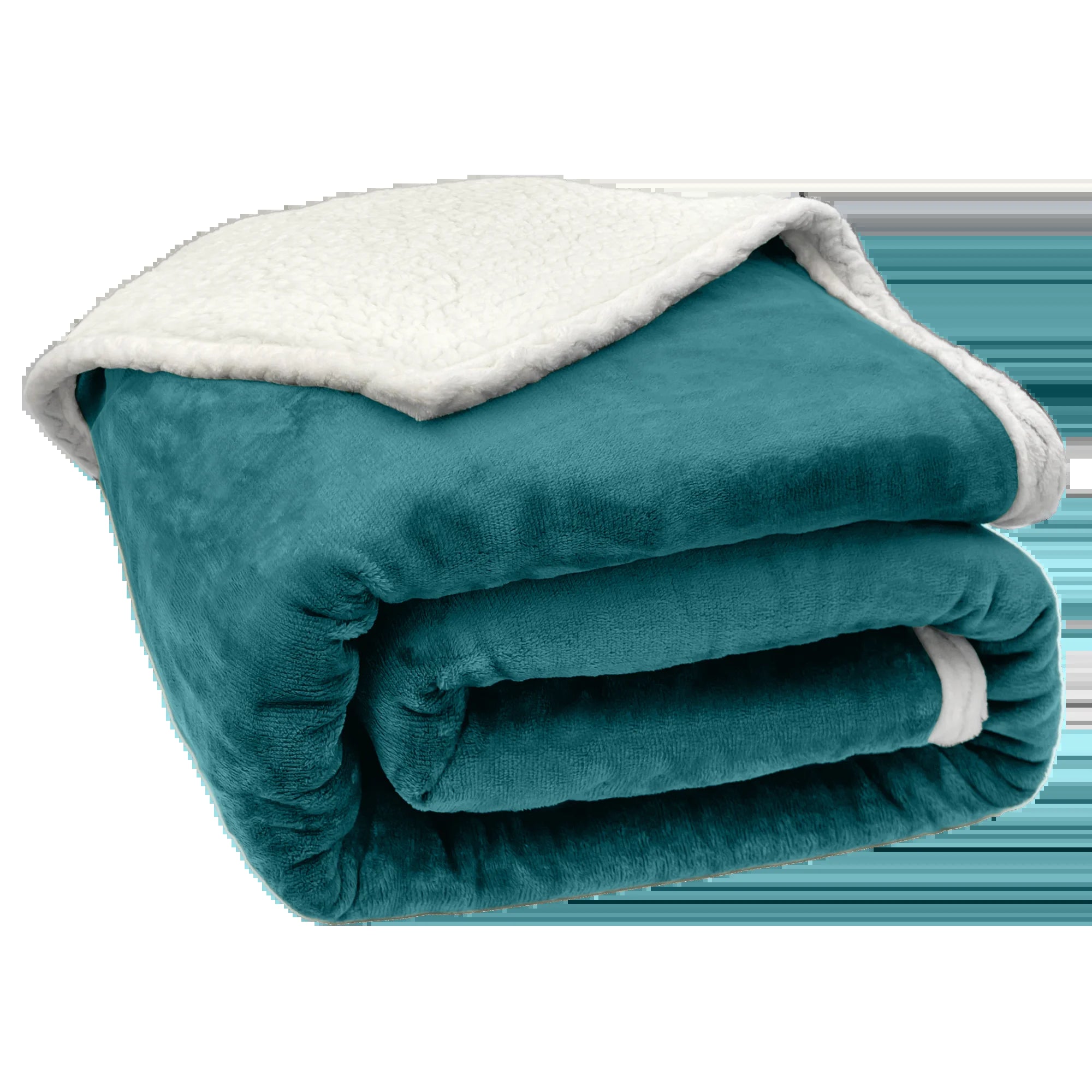 Sherpa Throw Blanket for Couch Sofa - Fuzzy Soft Cozy Blanket for Bed, Fleece Thick Warm Blanket for Winter, Dark Green Fall Winter Twin Blanket, 71X80 Inches