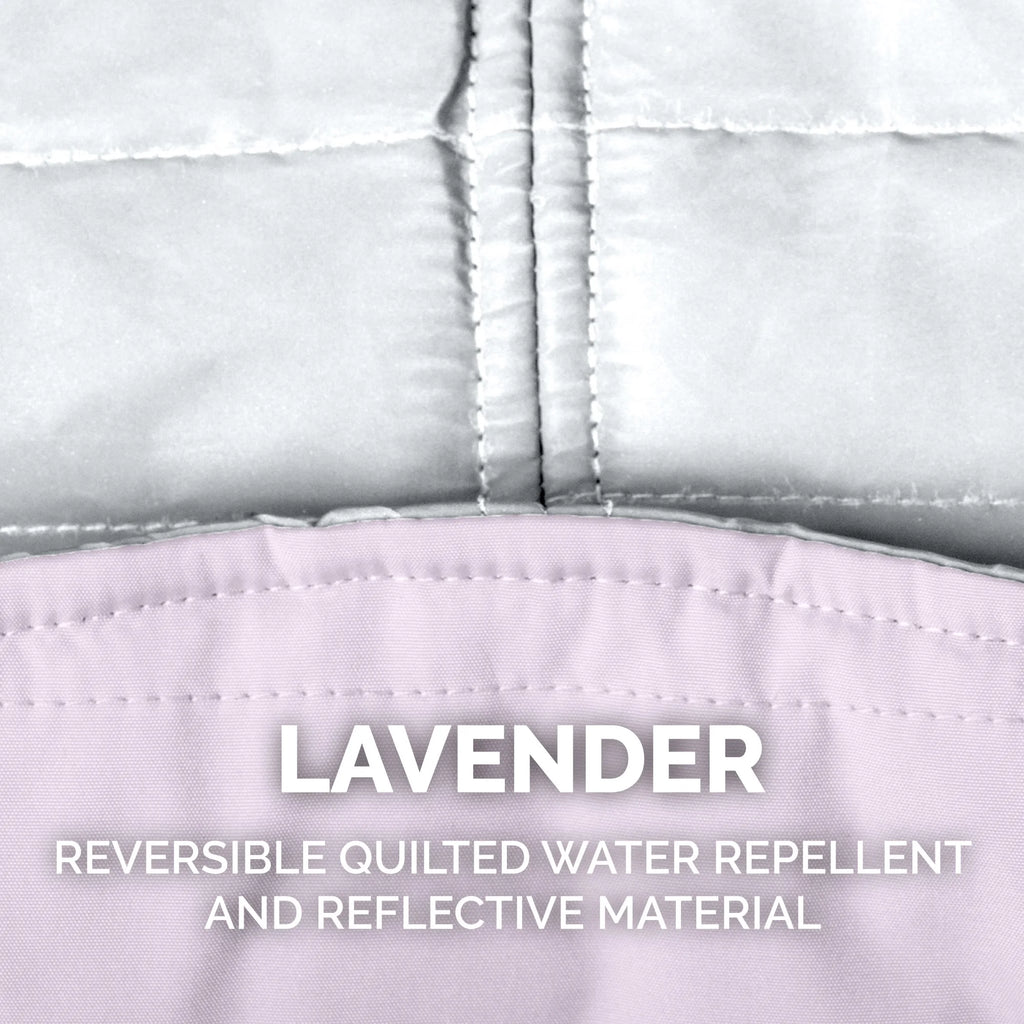 Pet Coat | Water-Repellent Reversible Reflective Puffer Dog Coat, Lavender, Medium