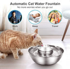 360°Automatic Cat Water Dispenser , 67Oz/2L Silent Pet Drinking Fountain with 5 Filter for Dogs, Cats, Small Animals