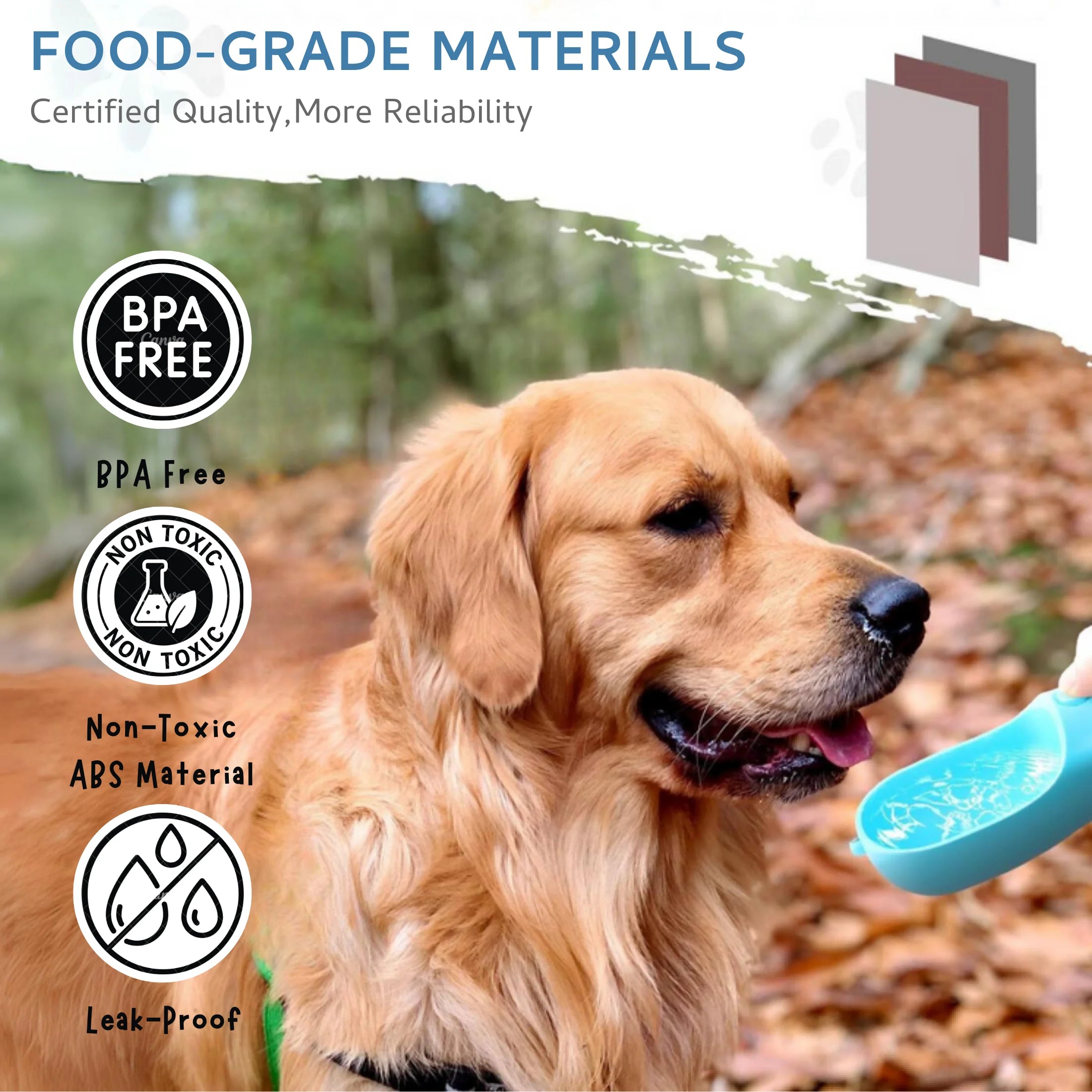 Dog Water Bottle, Light-Weigh, Leak Proof Portable Travel Dog Water Dispenser, Perfect Puppy Drinking Bowl on the Go for Outdoor Walking and Hiking, Pet Accessories 10Oz, Blue)