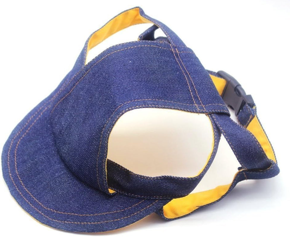 Pet Dog Outdoor Cap Cool Denim Hat - Summer Sun Protection Cap for Dog Doggy (Small)