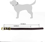 Leather Dog Collar Genuine Leather Alloy Hardware D-Ring Pet Collars for Medium Large and Small Dogs Cats Brown