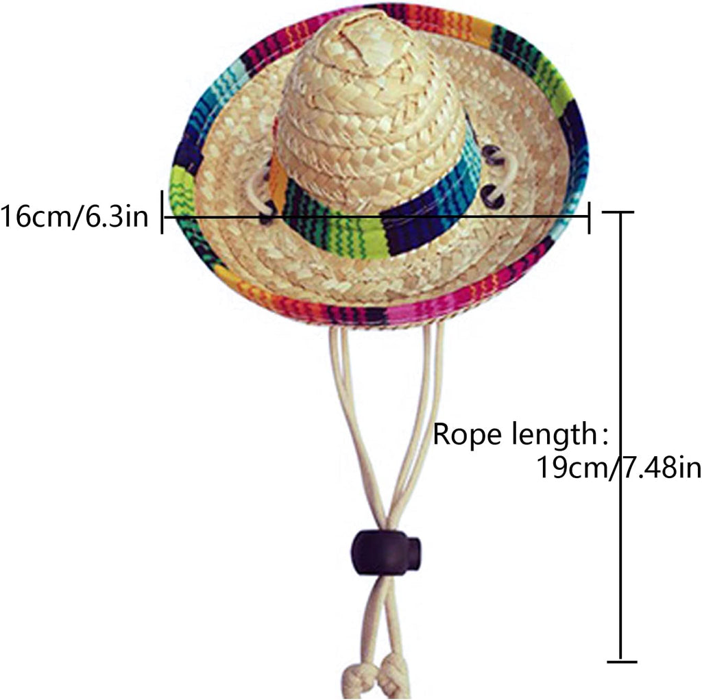Pet Straw Hat Funny Mexican Sombrero Cap Party Decorations Cinco De Mayo Pet Hats for Small Pets/Puppy/Cat