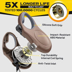 Retractable Dog Leash X-Small Breed, 10 Ft Durable Pet Walking Leash for Extra Small Dogs/Cats/Small Animals up to 18Lbs, 360° Tangle Free, Coffee/Brown