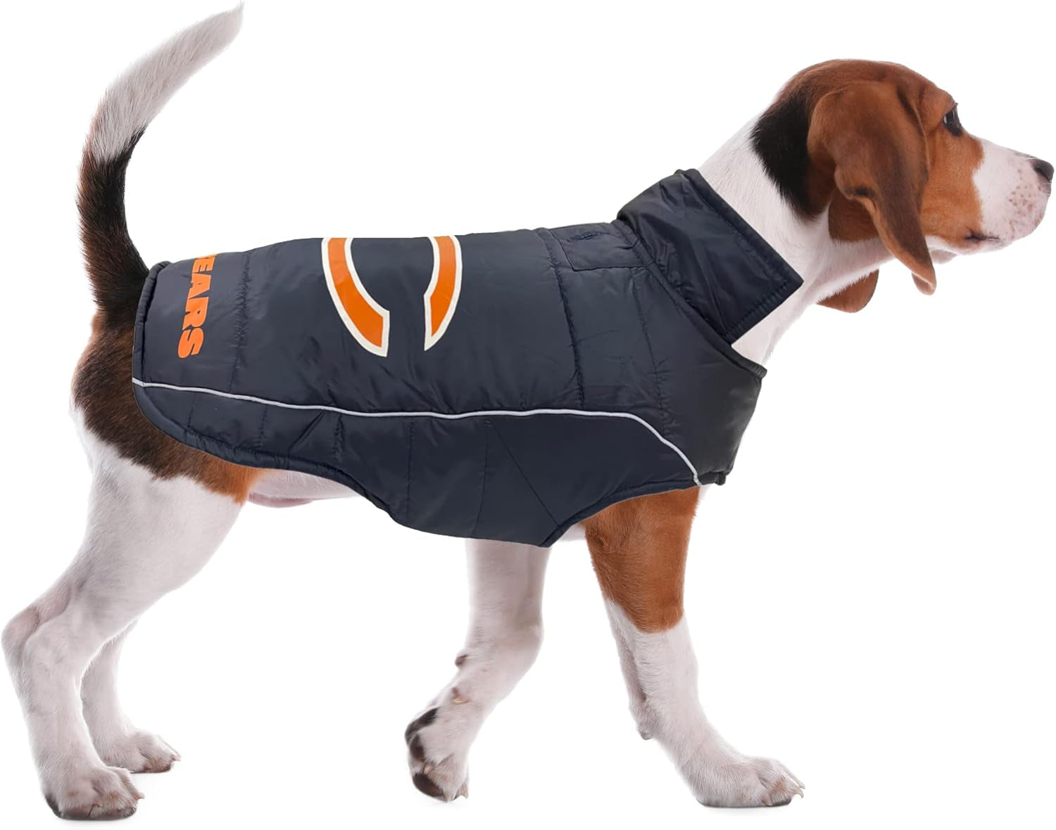 NFL Chicago Bears Puffer Vest for Dogs & Cats, Size Medium. Warm, Cozy, and Waterproof Dog Coat, for Small and Large Dogs/Cats. Best NFL Licensed PET Warming Sports Jacket