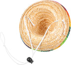 Dog Sombrero Hat Pet Serape Poncho Costume Funny Dog Multicolor Adjustable Mexican Straw Hat Chihuahua Clothes(Medium)
