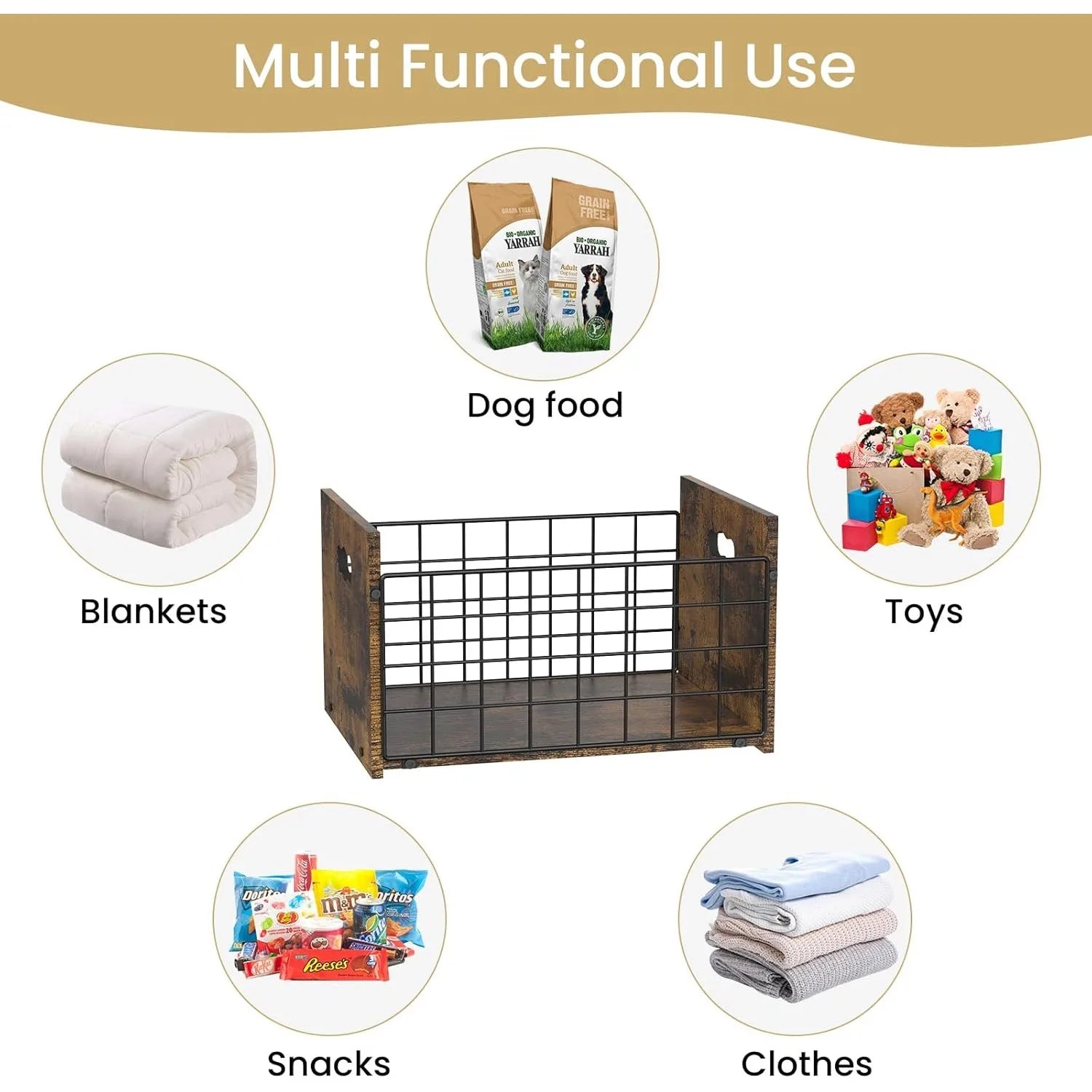 Metal Dog Toy Basket Organizer