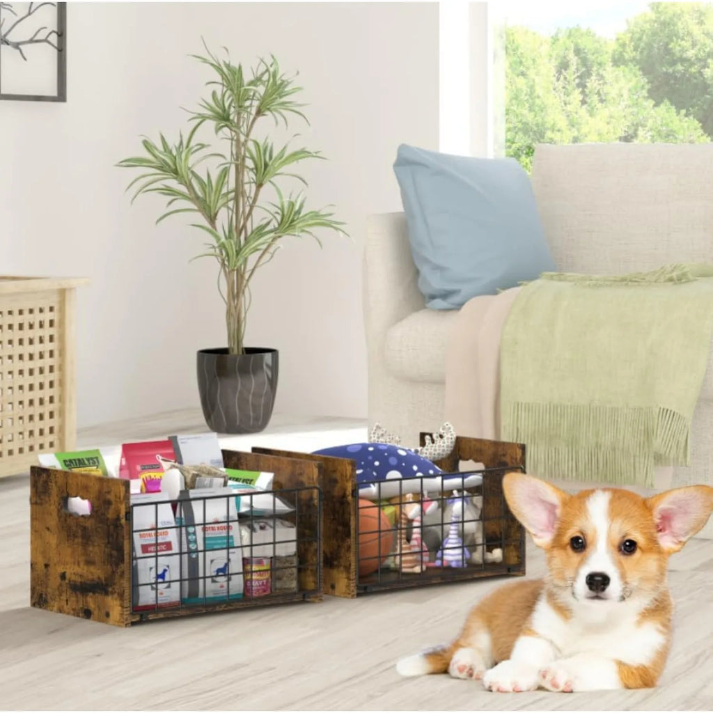 Metal Dog Toy Basket Organizer