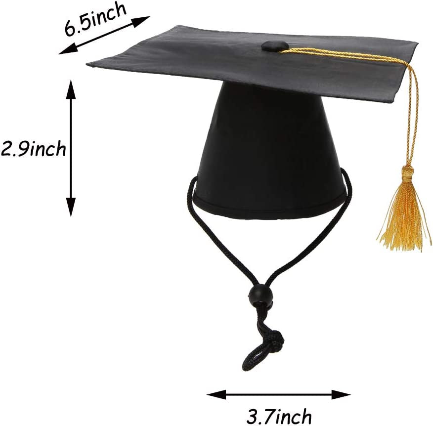 Pet Graduation Caps with Bow Tie Necktie Collar Dog Graduation Hats Accessory Costume for Dogs Cats