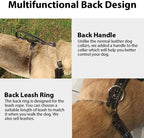 Leather Dog Harness Handmade Genuine Leather Durable Strong Pet Harness with Adjustable Straps No Pull Easy Control Pet Vest 28" - 32" Chest for Medium Large Dogs Black Halloween Crafts