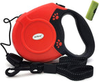 Retractable Dog Leash 26Ft 360° Tangle-Free Walking Pet Leashes with Non-Slip Handle for Small Medium Large Dogs,Up to 110 Lbs Red