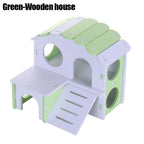 Wooden Hamster Play Toys Set Hamster House Boredom Breaker Activity Toy DIY Hamster Cage Accessories for Small Pets