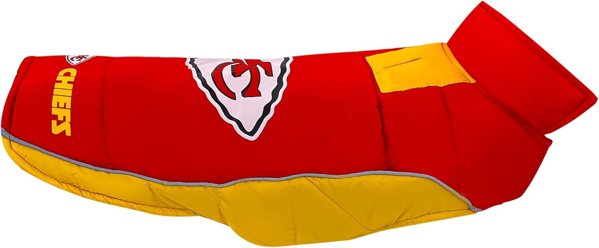 NFL Kansas City Chiefs Puffer Vest for Dogs & Cats, Size Medium. Warm, Cozy, and Waterproof Dog Coat, for Small and Large Dogs/Cats. Best NFL Licensed PET Warming Sports Jacket