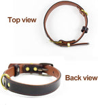 Leather Dog Collar Genuine Leather Alloy Hardware D-Ring Pet Collars for Medium Large and Small Dogs Cats