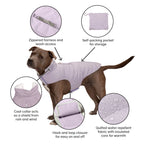Pet Coat | Water-Repellent Reversible Reflective Puffer Dog Coat, Lavender, Medium