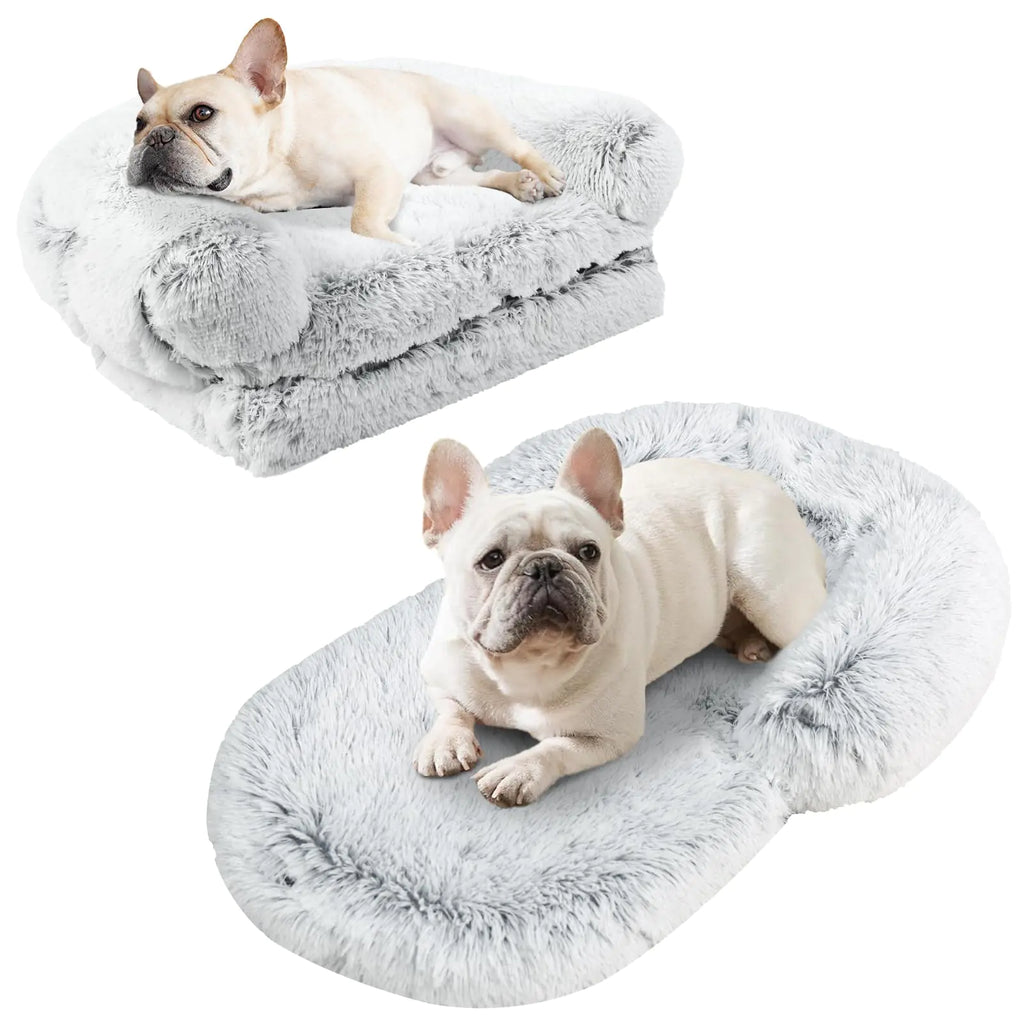 SnuggleNest Human & Pet Bed - Plush Grey
