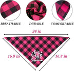 Big Sister Plaid Dog Bandana, Pregnancy Announcement Plaid Dog Bandana, Gender Reveal Photo Prop, Pet Scarf Accessories, Pet Scarves for Dogs (Pink)