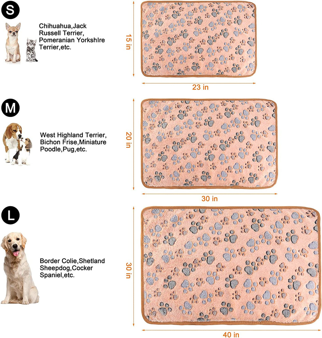 3 Pack Cat and Dog Blanket Soft & Warm Fleece Flannel Sleep Mat, Great Pet Throw for Puppy, Cats, Small, Medium & Large Dogs(Large 40" X 30")