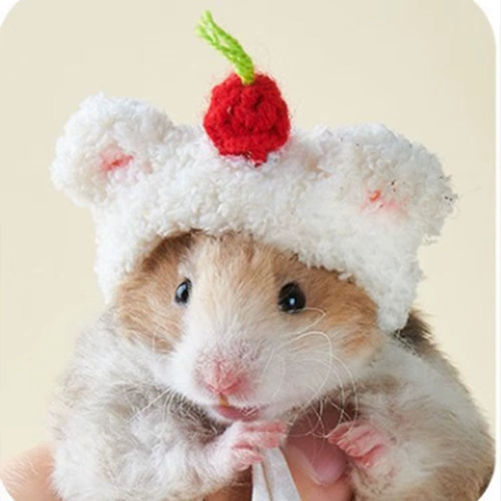 Fashion Pet Woolen Hat Plush Doll Accessories Mini Pet Supplies Woolen Plush Hat Pure Hand Crocheted DIY Knitted Scarf