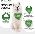 Unisex Dog Bandanas Funny with Printed 'Trouble Maker' Word - Tie-On Adjustable Polyester Dog Scarf for Small Dogs - Washable Triangle Dog Bib - Green Handkerchief for Pets - S