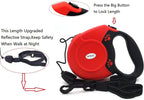 Retractable Dog Leash 26Ft 360° Tangle-Free Walking Pet Leashes with Non-Slip Handle for Small Medium Large Dogs,Up to 110 Lbs Red