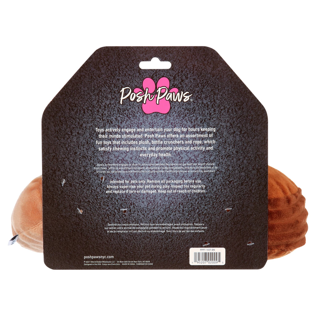 Plush Pet Toys - 2 Pack Cinnamon Roll and Pancake Dog Toys - Brown