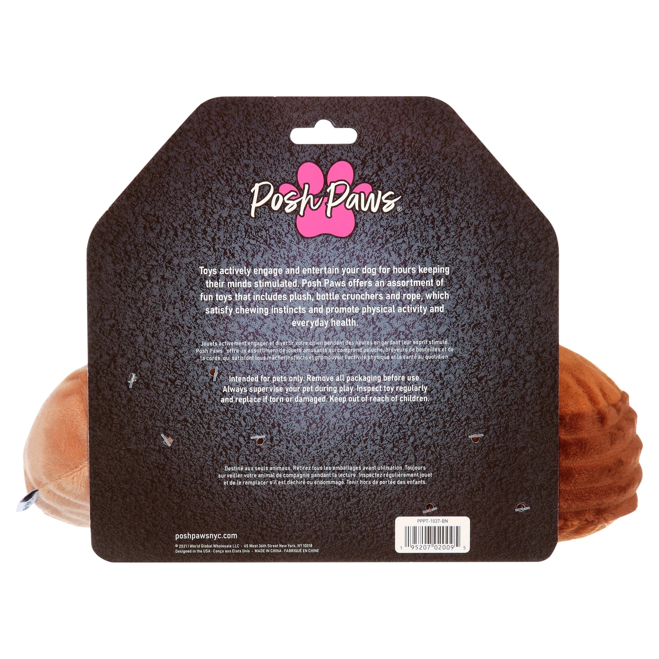 Plush Pet Toys - 2 Pack Cinnamon Roll and Pancake Dog Toys - Brown