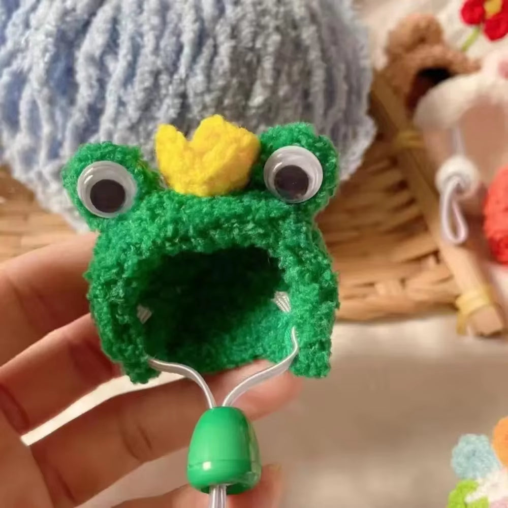 Fashion Pet Woolen Hat Plush Doll Accessories Mini Pet Supplies Woolen Plush Hat Pure Hand Crocheted DIY Knitted Scarf