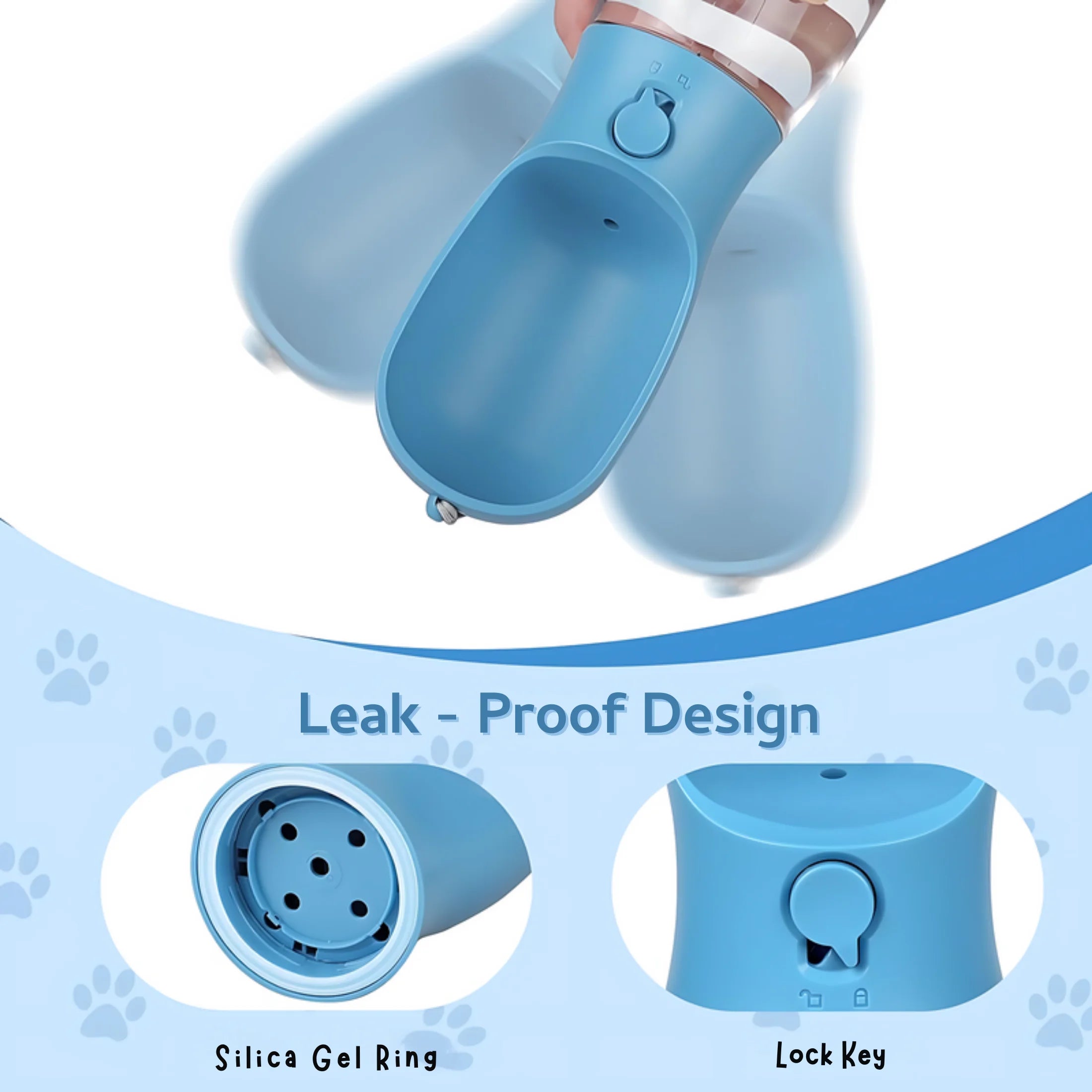 Dog Water Bottle, Light-Weigh, Leak Proof Portable Travel Dog Water Dispenser, Perfect Puppy Drinking Bowl on the Go for Outdoor Walking and Hiking, Pet Accessories 10Oz, Blue)