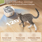 Wireless Cat Water Fountain Battery Operated, 108Oz/3.2L Automatic Pet Fountain for Dogs Cats Drinking Indoor, 8 Filters