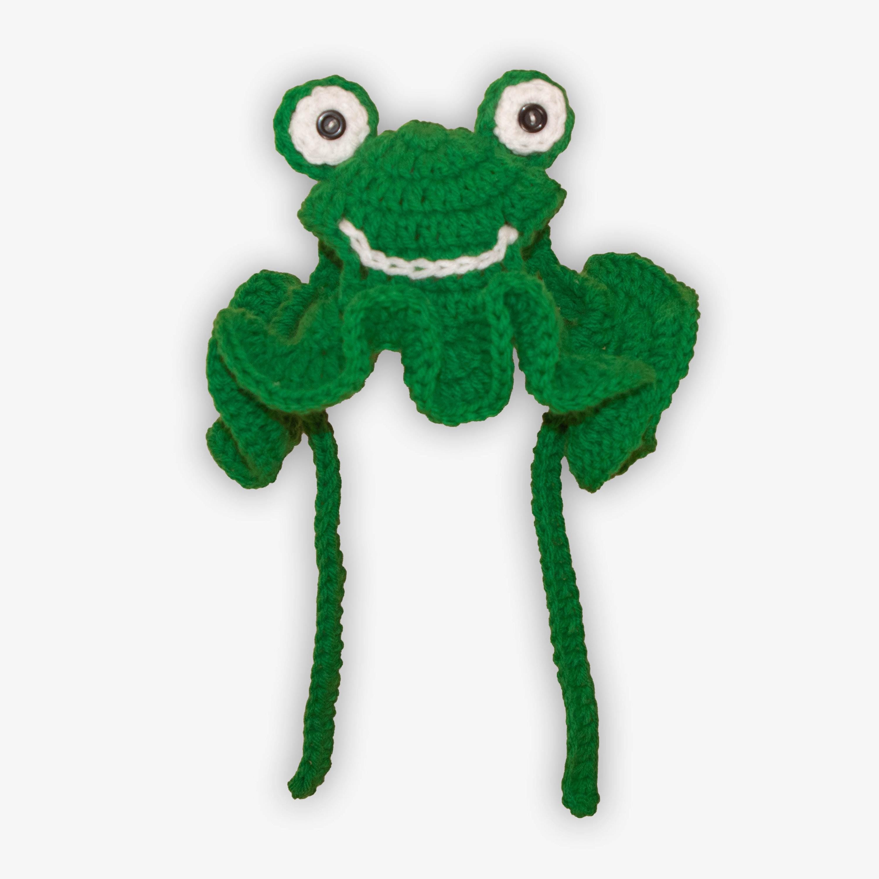 Frog Pet Hat (Hunter Green): Handcrafted Crochet Costume for Cats and Small Dogs