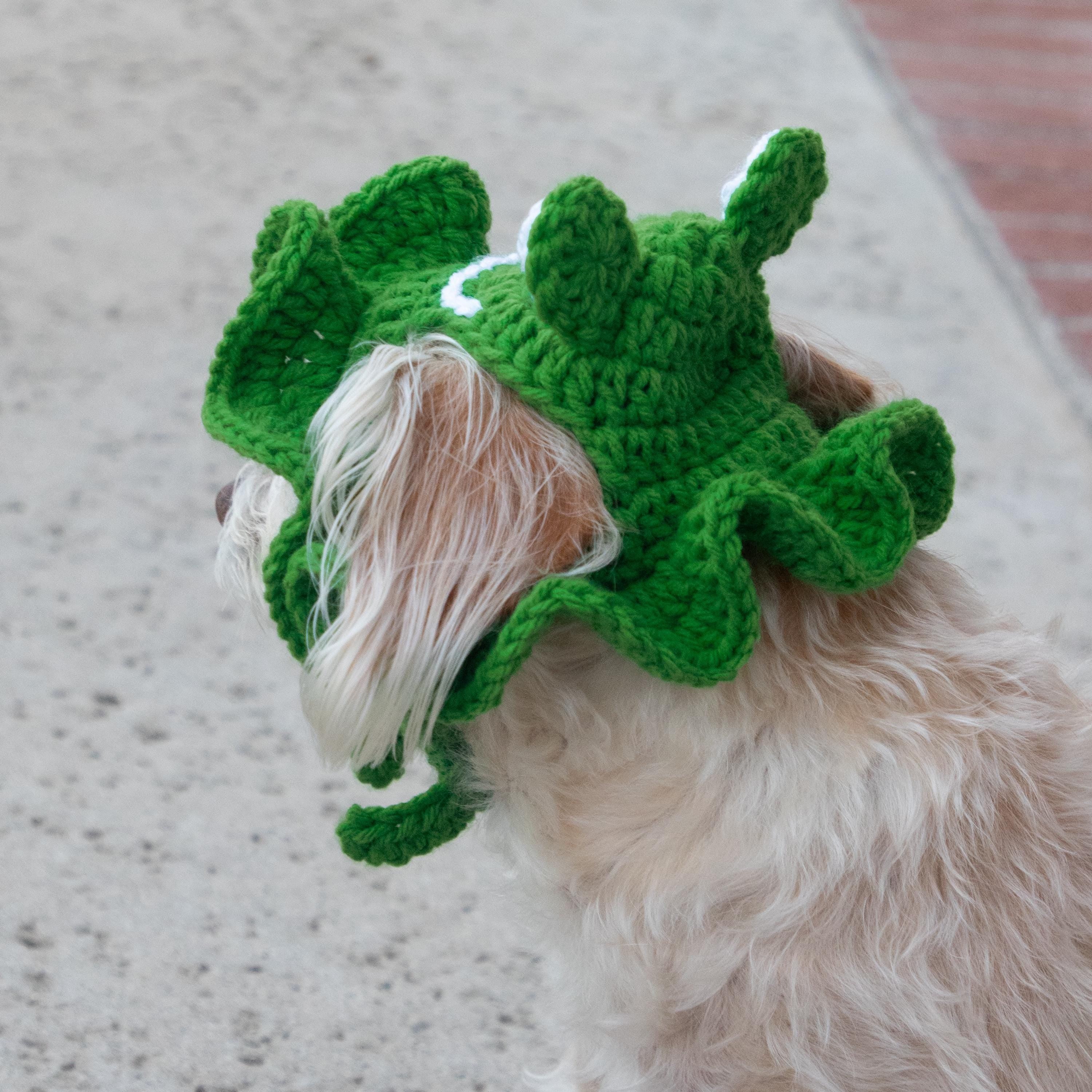 Frog Pet Hat (Hunter Green): Handcrafted Crochet Costume for Cats and Small Dogs