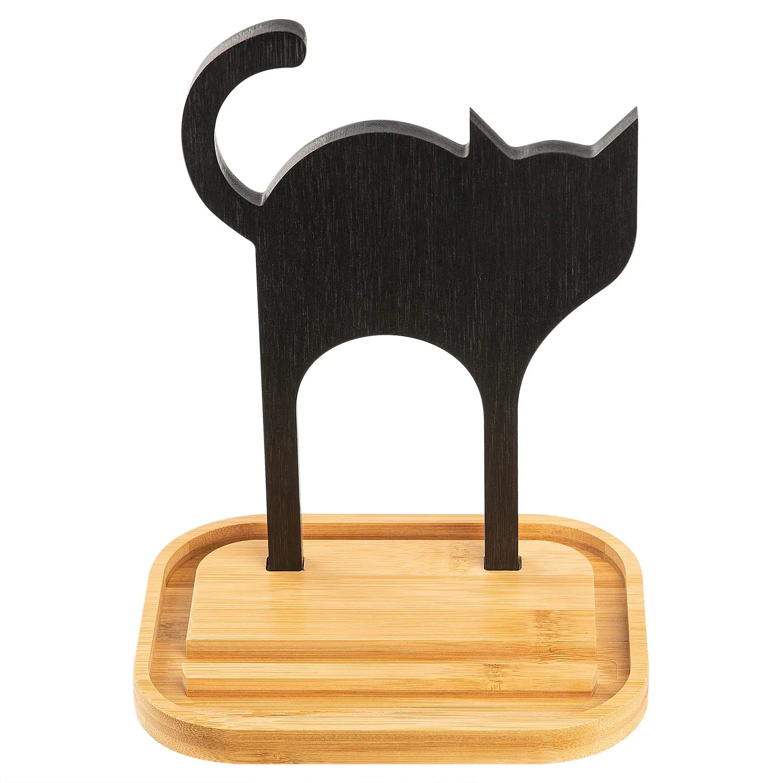 Bamboo Cat Litter Scoop Stand for Mess-Free Sifting